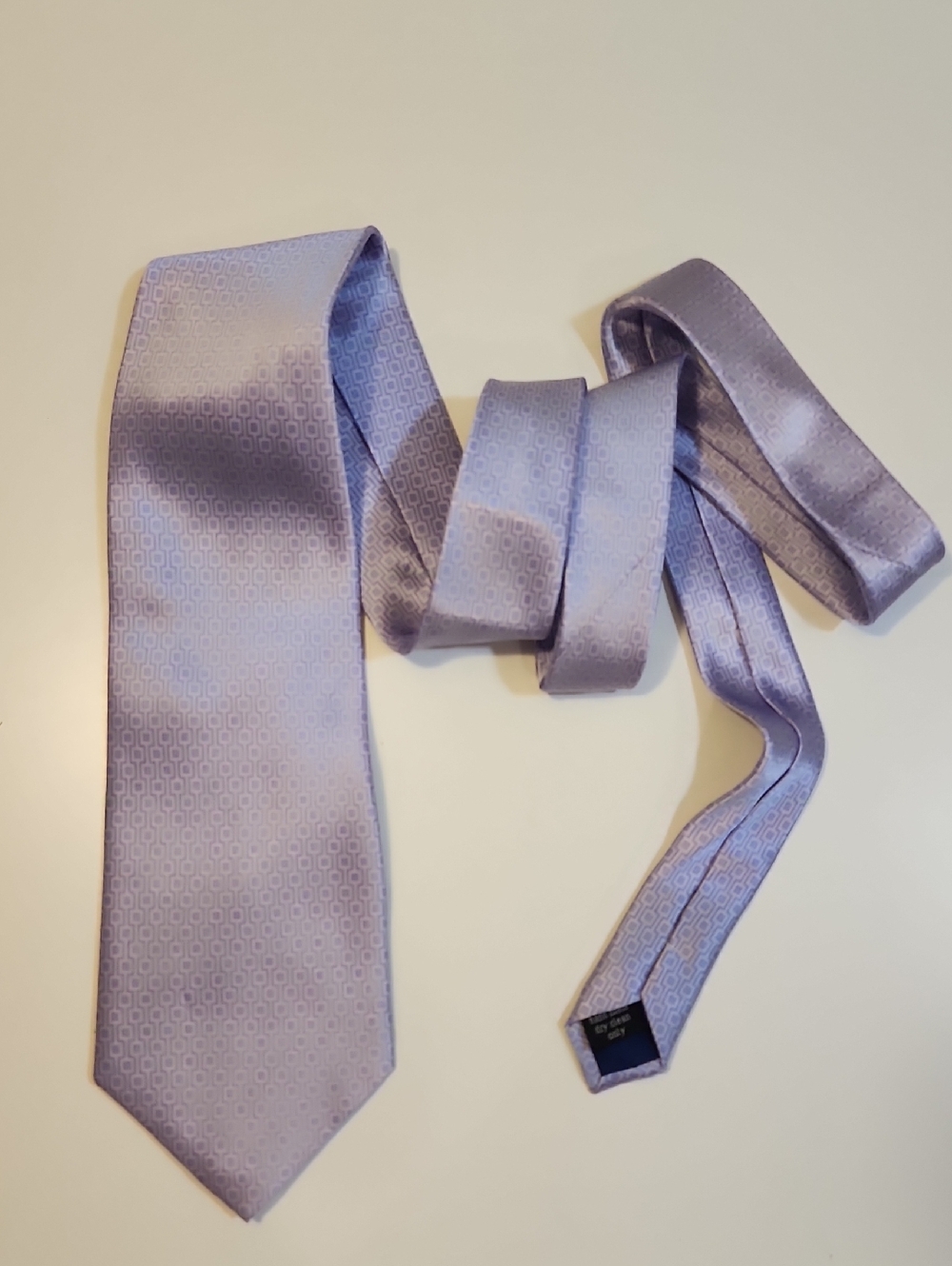 STONEHENGE Lilac Geometric Silk Tie